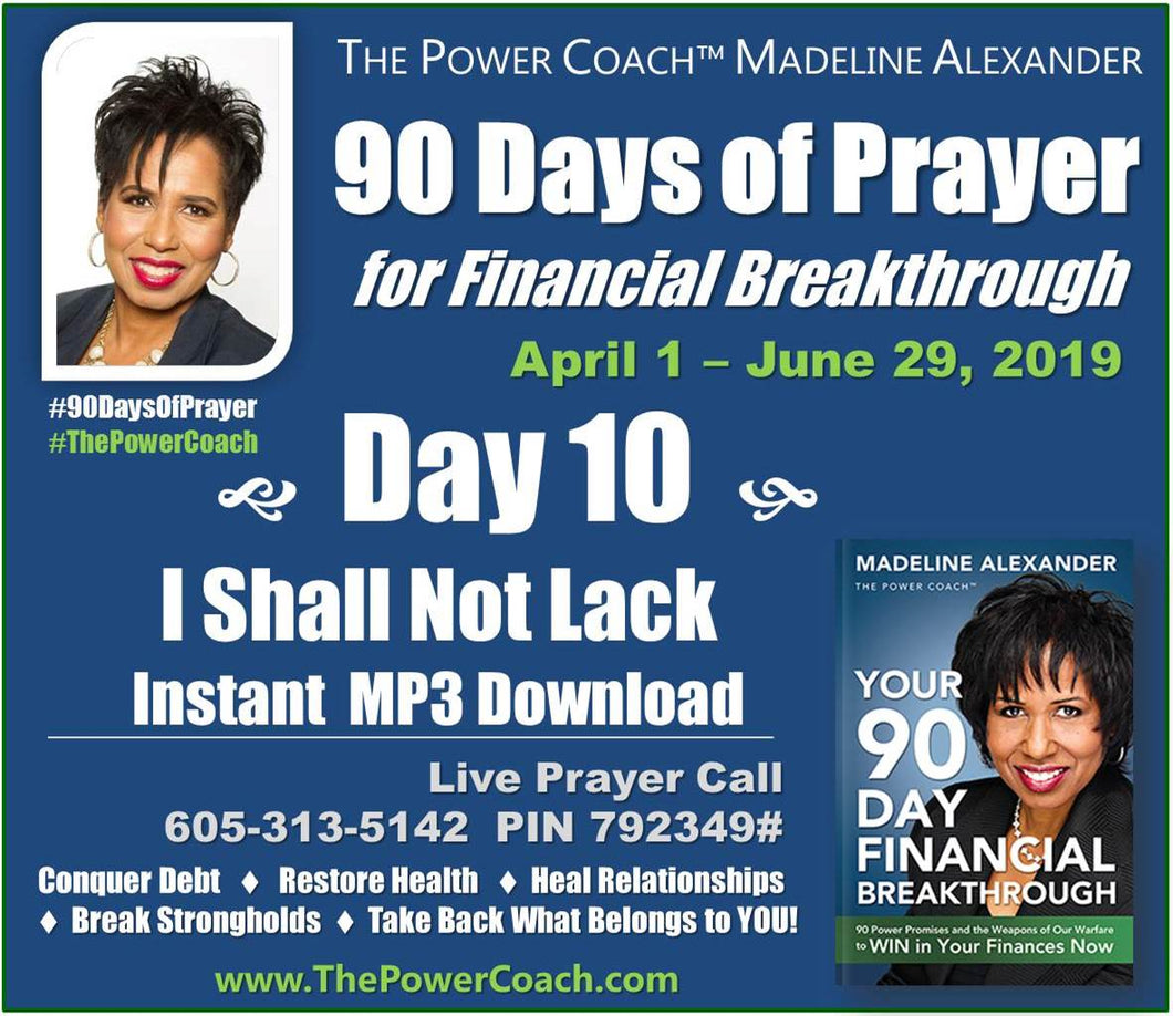 2019: Day 10 - I Shall Not Lack - 90 Days of Prayer