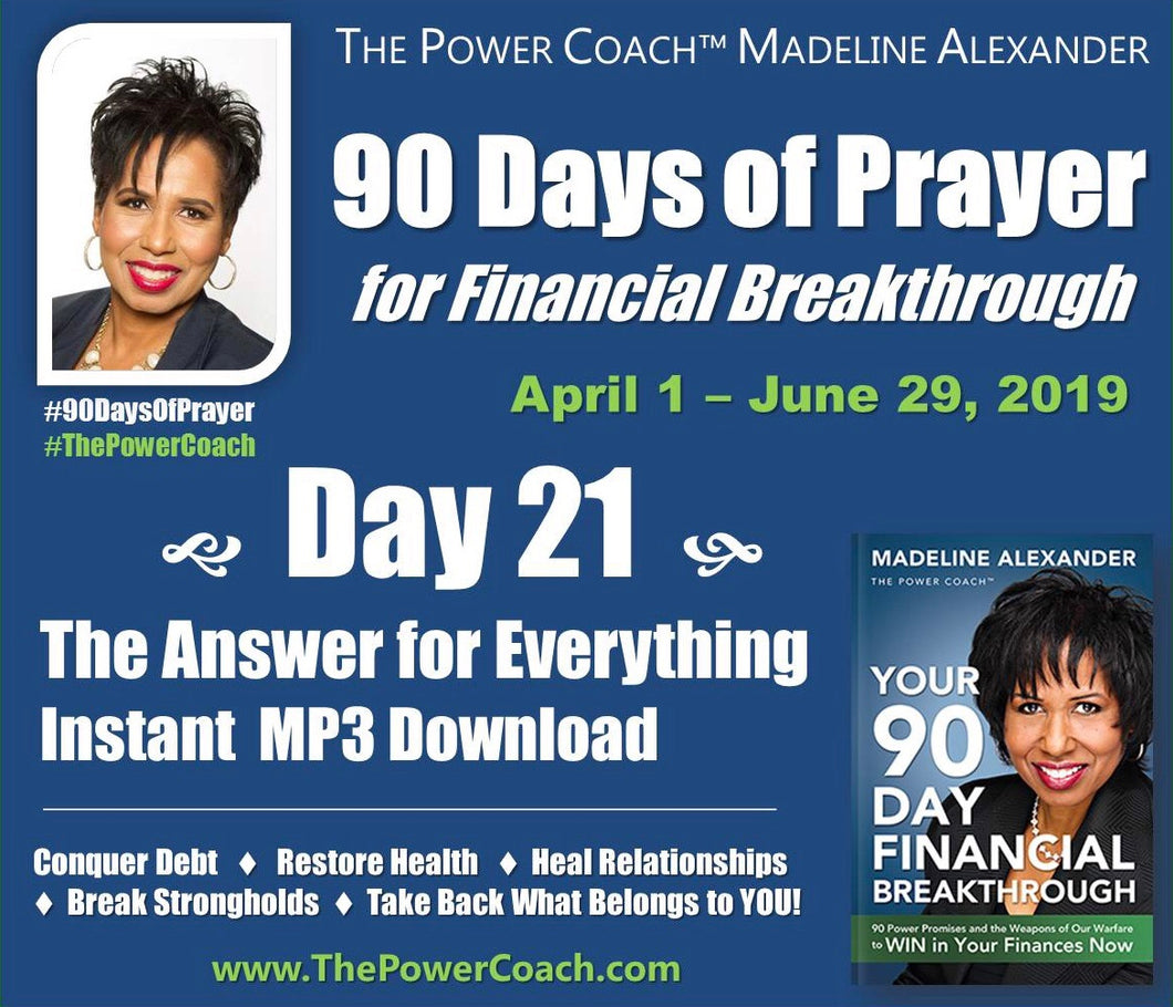 2019: Day 21 - The Answer for Everything - 90 Days of Prayer
